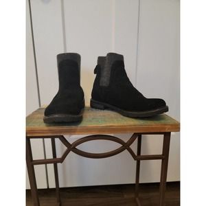 L.L. Bean East Point Chelsea Black Suede Boots, 8.5
